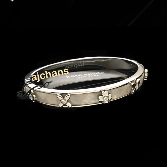 Kate Spade Heritage Bloom Hinged Bangle - Cream/Silver - Picture 3 of 6